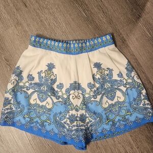 NWT Blue and Cream Patterned Women's Shorts